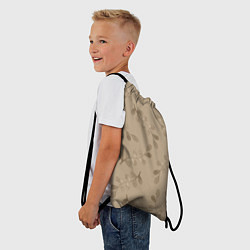 Рюкзак-мешок Листья на бежевом фоне, цвет: 3D-принт — фото 2