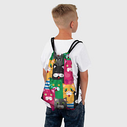 Рюкзак-мешок Удивленные Коты, цвет: 3D-принт — фото 2
