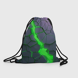 Рюкзак-мешок ЗЕЛЕНЫЙ РАЗЛОМ 3Д РАЗЛОМ, цвет: 3D-принт