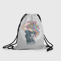 Рюкзак-мешок Девушка - рокер, цвет: 3D-принт
