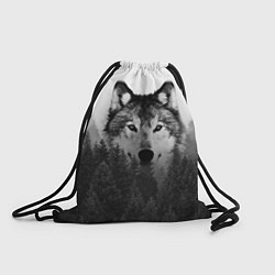 Рюкзак-мешок Волк, цвет: 3D-принт
