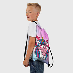 Рюкзак-мешок Влюбленный пони единорог, цвет: 3D-принт — фото 2