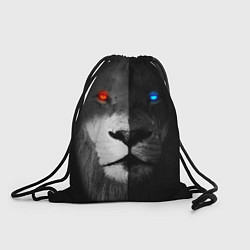 Рюкзак-мешок ЛЕВ - НЕОНОВЫЕ ГЛАЗА, цвет: 3D-принт