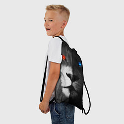 Рюкзак-мешок ЛЕВ - НЕОНОВЫЕ ГЛАЗА, цвет: 3D-принт — фото 2