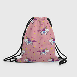 Рюкзак-мешок Единороги Звёздочки, цвет: 3D-принт