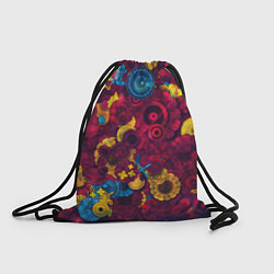 Рюкзак-мешок Цветы - шестеренки, цвет: 3D-принт