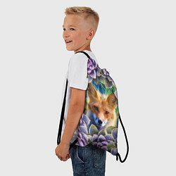 Рюкзак-мешок Лиса среди цветов, цвет: 3D-принт — фото 2