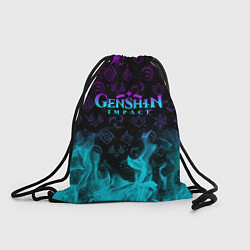 Рюкзак-мешок GENSHIN IMPACT НЕОНОВЫЙ ОГОНЬ, цвет: 3D-принт