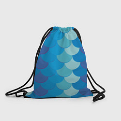 Рюкзак-мешок Синяя чешуя рыбы, цвет: 3D-принт