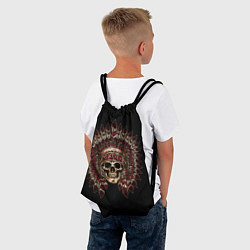 Рюкзак-мешок Череп Индейца, цвет: 3D-принт — фото 2