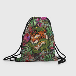 Рюкзак-мешок Тигр кусает змею, цвет: 3D-принт