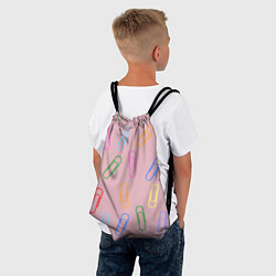 Рюкзак-мешок Скрепки на пыльно розовом, цвет: 3D-принт — фото 2