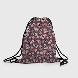 Рюкзак-мешок Черепа в Розах, цвет: 3D-принт