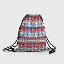 Рюкзак-мешок Этнический красно-синий узор, цвет: 3D-принт