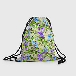 Рюкзак-мешок Глициния на бежевом фоне, цвет: 3D-принт