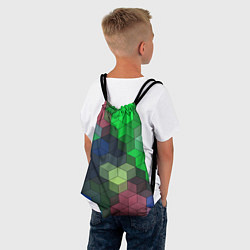 Рюкзак-мешок Разноцветный геометрический уз, цвет: 3D-принт — фото 2