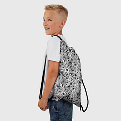 Рюкзак-мешок Черное кружево цветочное, цвет: 3D-принт — фото 2