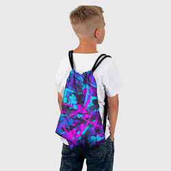 Рюкзак-мешок Неоновые кляксы, цвет: 3D-принт — фото 2