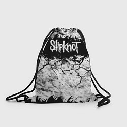 Рюкзак-мешок Надпись Слипкнот Рок Группа ЧБ Slipknot, цвет: 3D-принт