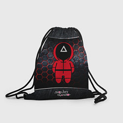 Рюкзак-мешок Игра в кальмара 3D Black Red, цвет: 3D-принт