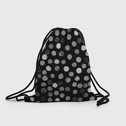 Рюкзак-мешок Кружочки на черном фоне, цвет: 3D-принт