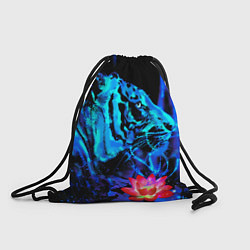 Рюкзак-мешок Синий водяной тигр, цвет: 3D-принт