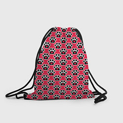 Рюкзак-мешок Следы от Лап с Сердечками, цвет: 3D-принт
