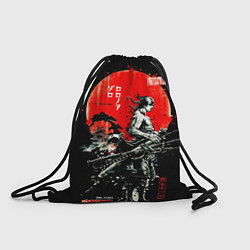 Мешок для обуви Ван пис зоро самурай на черном фоне