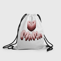 Рюкзак-мешок Объемное розовое сердце с бусинами и объемной розо, цвет: 3D-принт