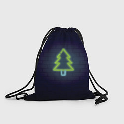 Рюкзак-мешок Неоновая елкас новым годом, цвет: 3D-принт