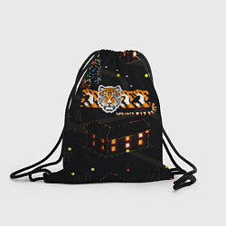 Рюкзак-мешок Ночной новогодний город 2022 год тигра, цвет: 3D-принт