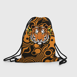 Рюкзак-мешок Голова тигра с бабочкой, цвет: 3D-принт