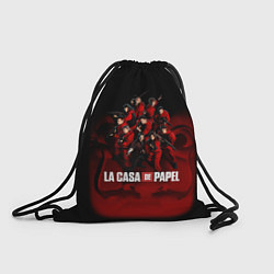 Рюкзак-мешок ГЕРОИ СЕРИАЛА БУМАЖНЫЙ ДОМ - LA CASA DE PAPEL, цвет: 3D-принт