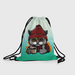 Рюкзак-мешок Котэ в шапке, цвет: 3D-принт