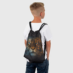Рюкзак-мешок Тигр с голубыми глазами, цвет: 3D-принт — фото 2