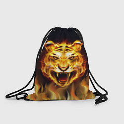 Рюкзак-мешок Тигр В Пламени, цвет: 3D-принт