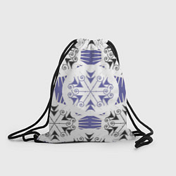Рюкзак-мешок Острый белые снежинки на сиреневом фоне, цвет: 3D-принт
