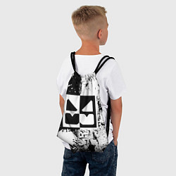 Рюкзак-мешок GEOMETRY DASH BLACK & WHITE SMILE, цвет: 3D-принт — фото 2