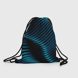 Рюкзак-мешок Волны голубого металла, цвет: 3D-принт