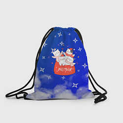 Рюкзак-мешок Коты в новогоднем мешочке, цвет: 3D-принт