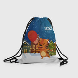 Рюкзак-мешок Тигр с воздушным шариком, цвет: 3D-принт