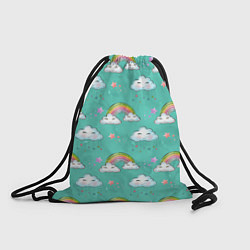 Рюкзак-мешок Радуга и облака, цвет: 3D-принт