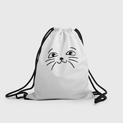 Рюкзак-мешок Милый котик на белом, цвет: 3D-принт