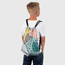 Рюкзак-мешок Абстрактный узор с пальмовыми листами и геометрией, цвет: 3D-принт — фото 2