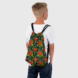 Рюкзак-мешок Цветы хохлома, цвет: 3D-принт — фото 2