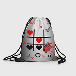 Рюкзак-мешок Крестики нолики сердцами, цвет: 3D-принт