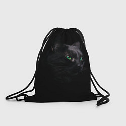 Рюкзак-мешок Черна кошка с изумрудными глазами, цвет: 3D-принт