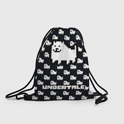Рюкзак-мешок UNDERTALE DOG AND LOGO УНДЕРТАЛЕ, цвет: 3D-принт