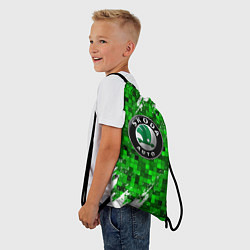 Рюкзак-мешок Skoda green мозаика, цвет: 3D-принт — фото 2