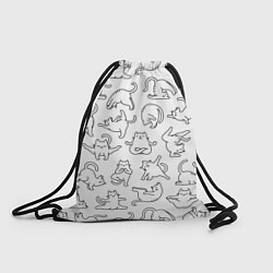 Рюкзак-мешок ЙОГА и КОТИКИ, цвет: 3D-принт